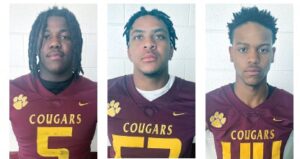 Honored By District The James River District named Nottoway High football stand-outs Anton Carter, Jr, Nasir Delaney, and Benjamin Sykes to its First Team All-District roster.